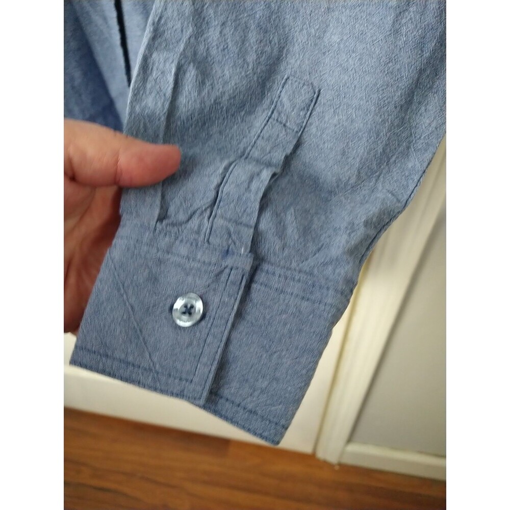 Woman Within 18/20 Blue Button Shirt Casual Denim Look LS - Picture 4 of 8